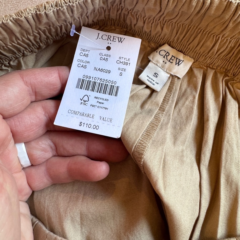 J. Crew Factory Tan Button-Front Midi Skirt - Picture 8 of 9